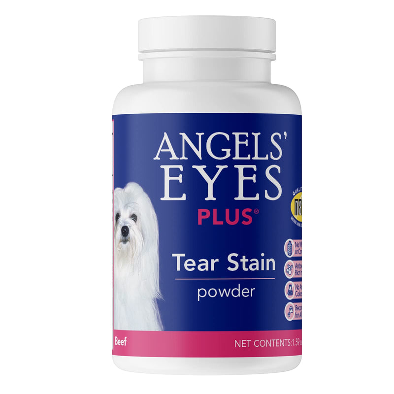 Angels’ Eyes Plus Tear Stain Prevention Beef Powder for Dogs and Cats | for All Breeds | No Wheat No Corn | Daily Support for Eye Health | Proprietary Formula 45g - BeesActive Australia