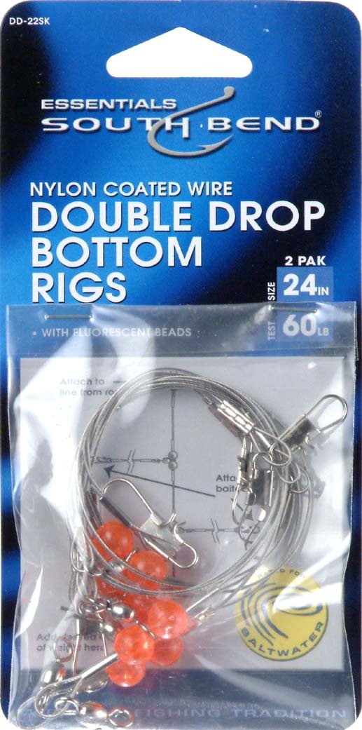 Hurricane 24-Inch Double Drop Bottom Nylon Coated Wire Rig (2-Pack), 60-Pound - BeesActive Australia