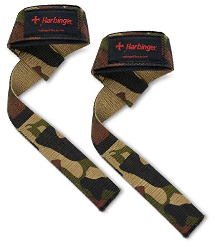 Harbinger Padded Cotton Lifting Straps with NeoTek Cushioned Wrist (Pair) Camo - BeesActive Australia