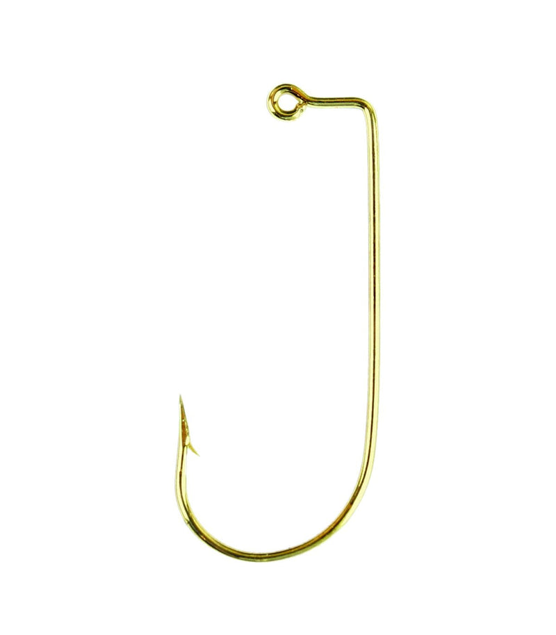 Eagle Claw Aberdeen 90 Degree Round Bend, Heavy Wire Jig Hook, Forged Point, Freshwater and Saltwater, Pack Of 100 3/0 Gold Finish - BeesActive Australia
