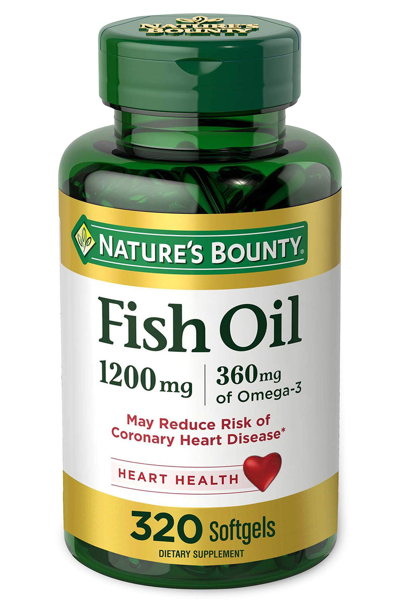 Nature’s Bounty Fish Oil, 1200mg, 360mg of Omega-3, 320 Rapid Release Softgels - BeesActive Australia