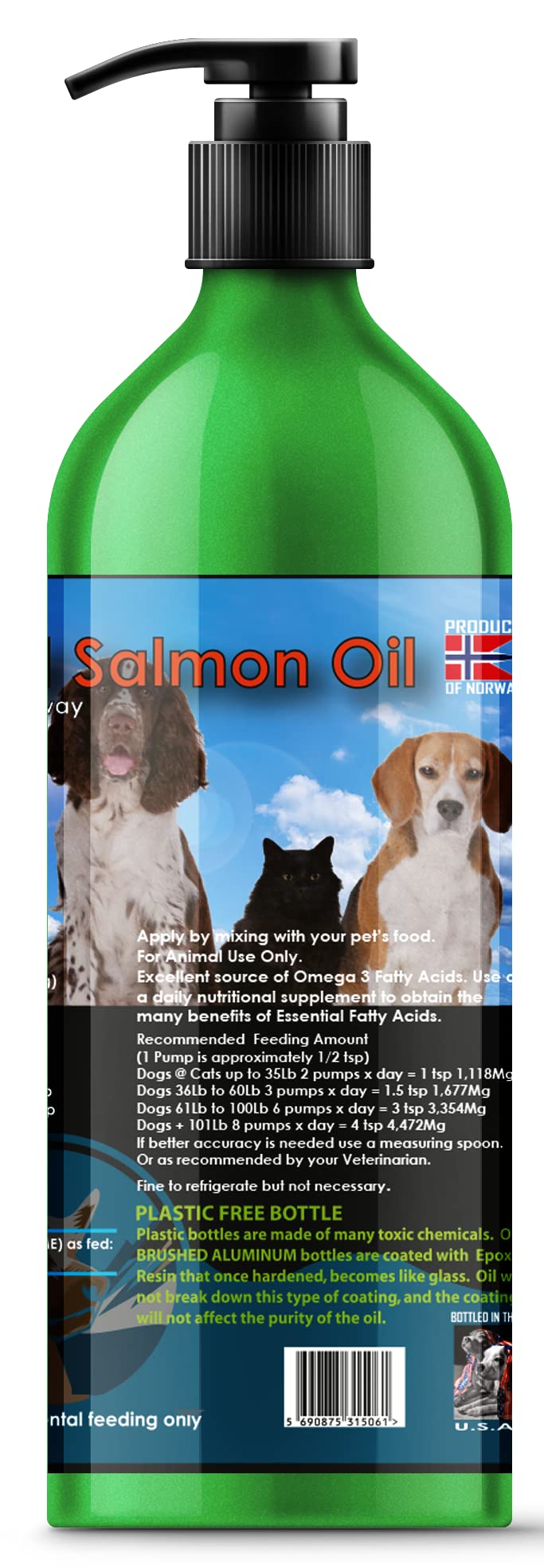 Iceland Pure Unscented Pharmaceutical Grade Salmon Oil For Dogs and Cats.Bottle Size 17oz - BeesActive Australia
