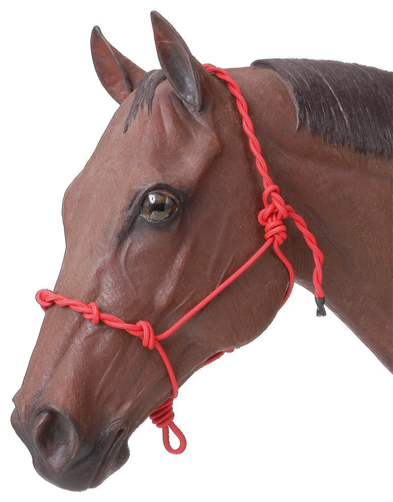 [AUSTRALIA] - Tough 1 Knotted Rope & Twisted Crown Training Halter Red 