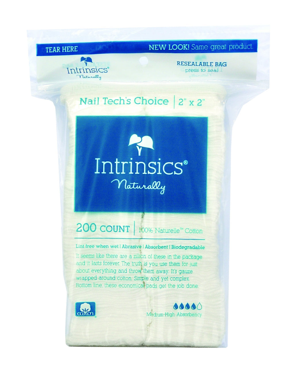 Intrinsics Nail Tech's Choice - 2"x2", Cotton Filled Gauze, 200 Count - BeesActive Australia