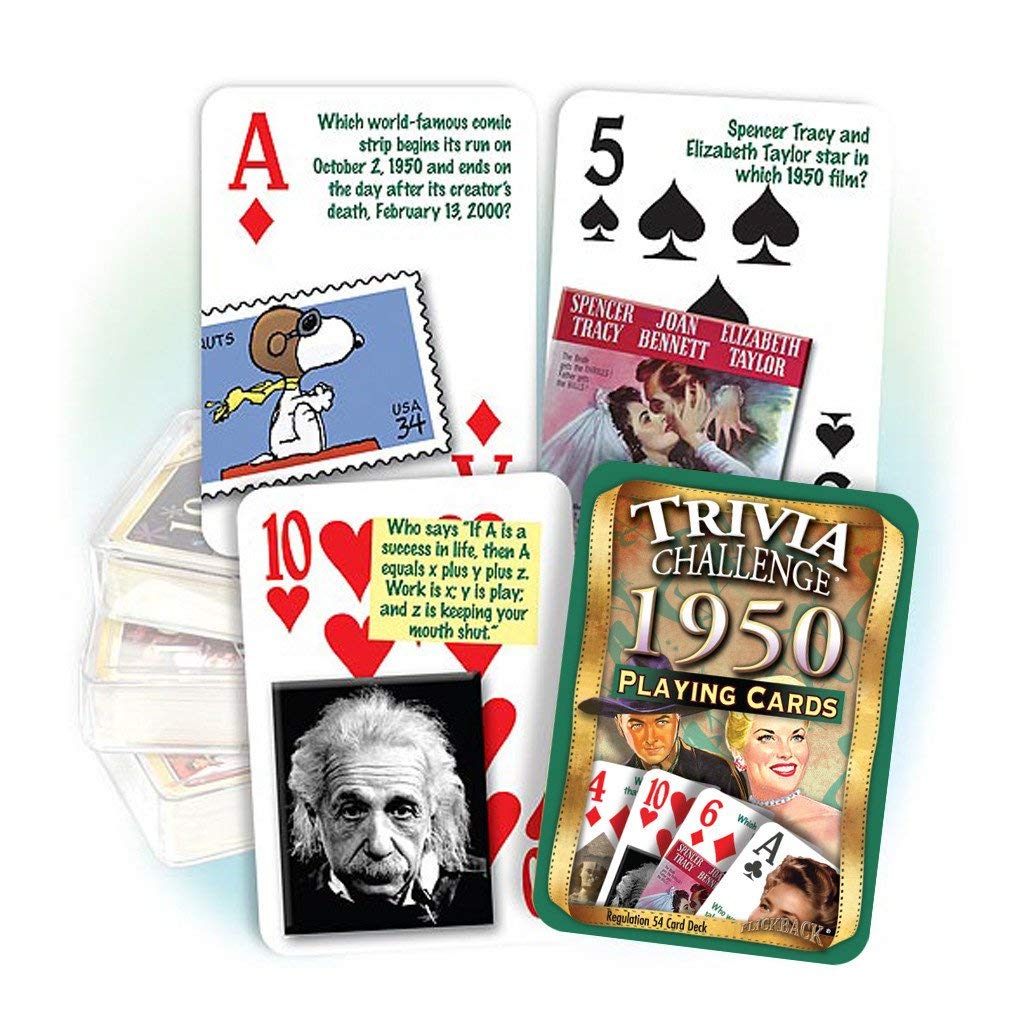 [AUSTRALIA] - Flickback 1950 Trivia Playing Cards, 70th Birthday Gift 
