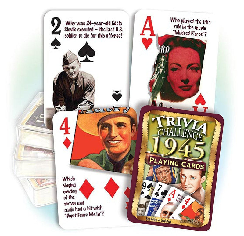 [AUSTRALIA] - 1945 Flickback Trivia Playing Cards: 70th Birthday or 70th Anniversary Gift 