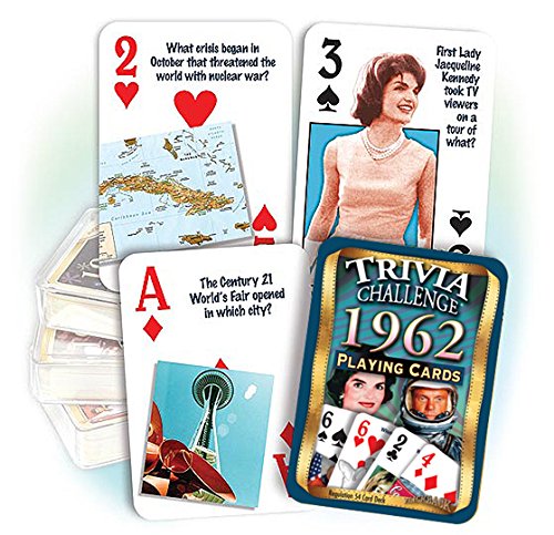 Flickback 1962 Trivia Playing Cards: Great Anniversary or Birthday Gift - BeesActive Australia