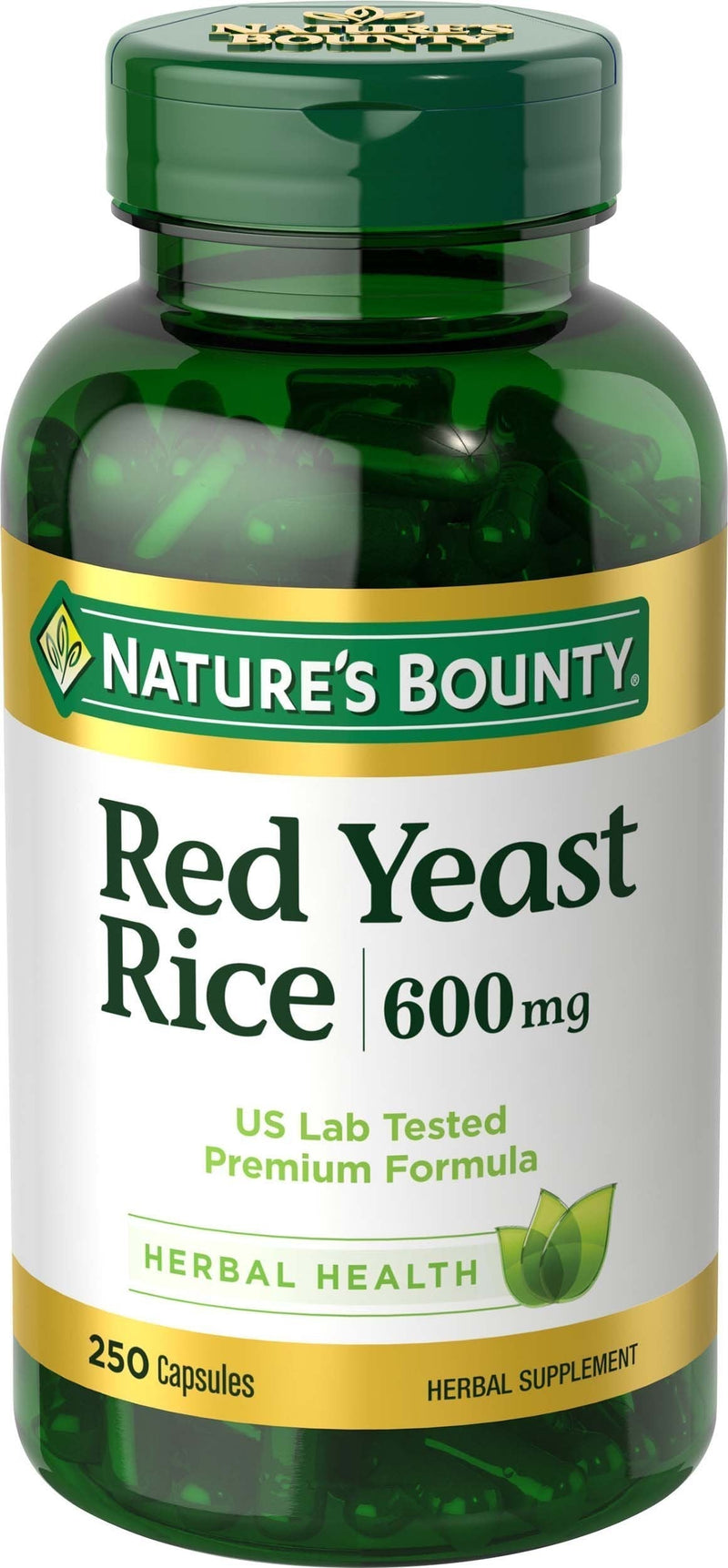 Nature's Bounty Red Yeast Rice Pills and Herbal Health Supplement, Dietary Additive, 600mg, 250 Capsules 250 Count (Pack of 1) - BeesActive Australia