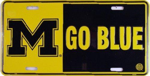 Hangtime M-GO Blue (U of MICH) Embossed Metal auto tag - BeesActive Australia