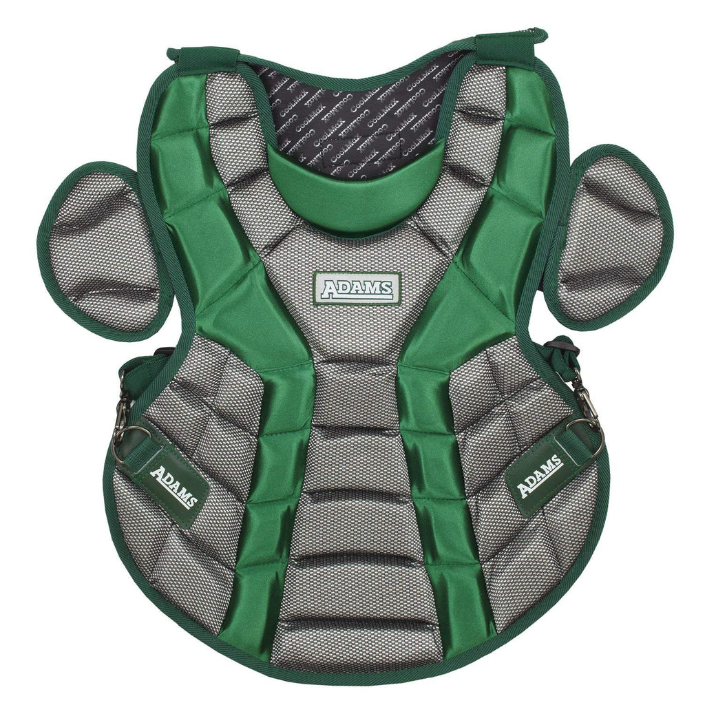 [AUSTRALIA] - Adams Boys Youth Baseball Catcher Chest Protector with Removable Tail and Adjustable Shoulder Pads 15-inch Chest Dark Green 