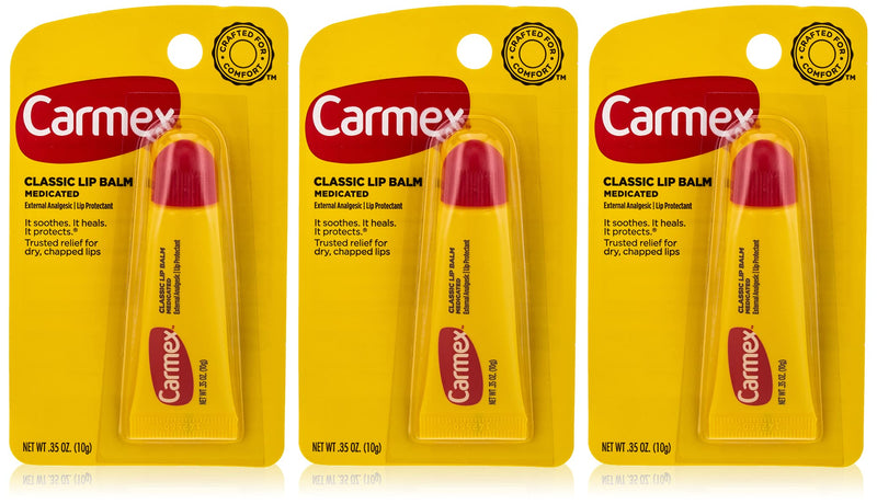 Carmex Lip Balm Tube Classic Medicated 0.35 Ounce 3 Count (10.3ml) - BeesActive Australia