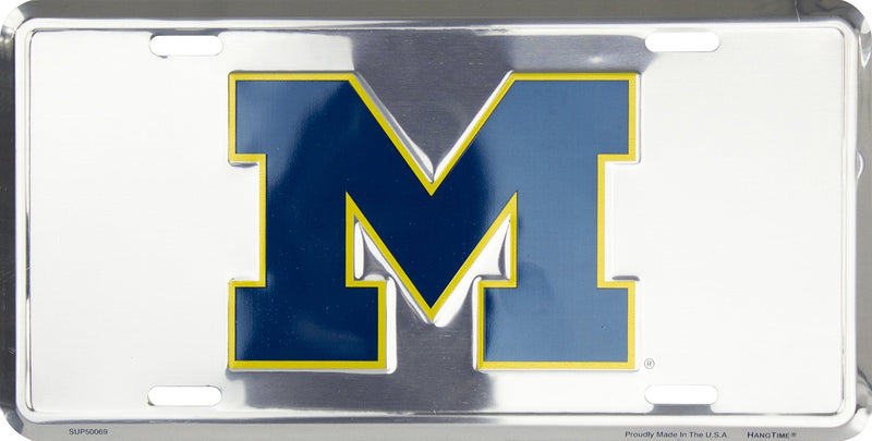 HangTime Michigan Wolverines Super Stock Metal License Plate 6 x 12 - BeesActive Australia