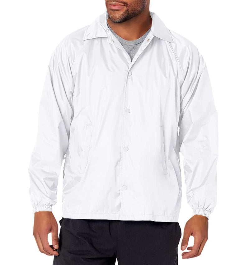 Augusta Sportswear Nylon Coach's Jacket/Lined Small White - BeesActive Australia