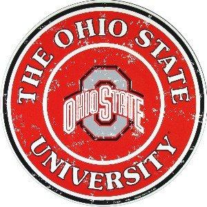 Tag City Ohio State Buckeyes 12 Inch Embossed Metal Nostalgia Circular Sign - BeesActive Australia