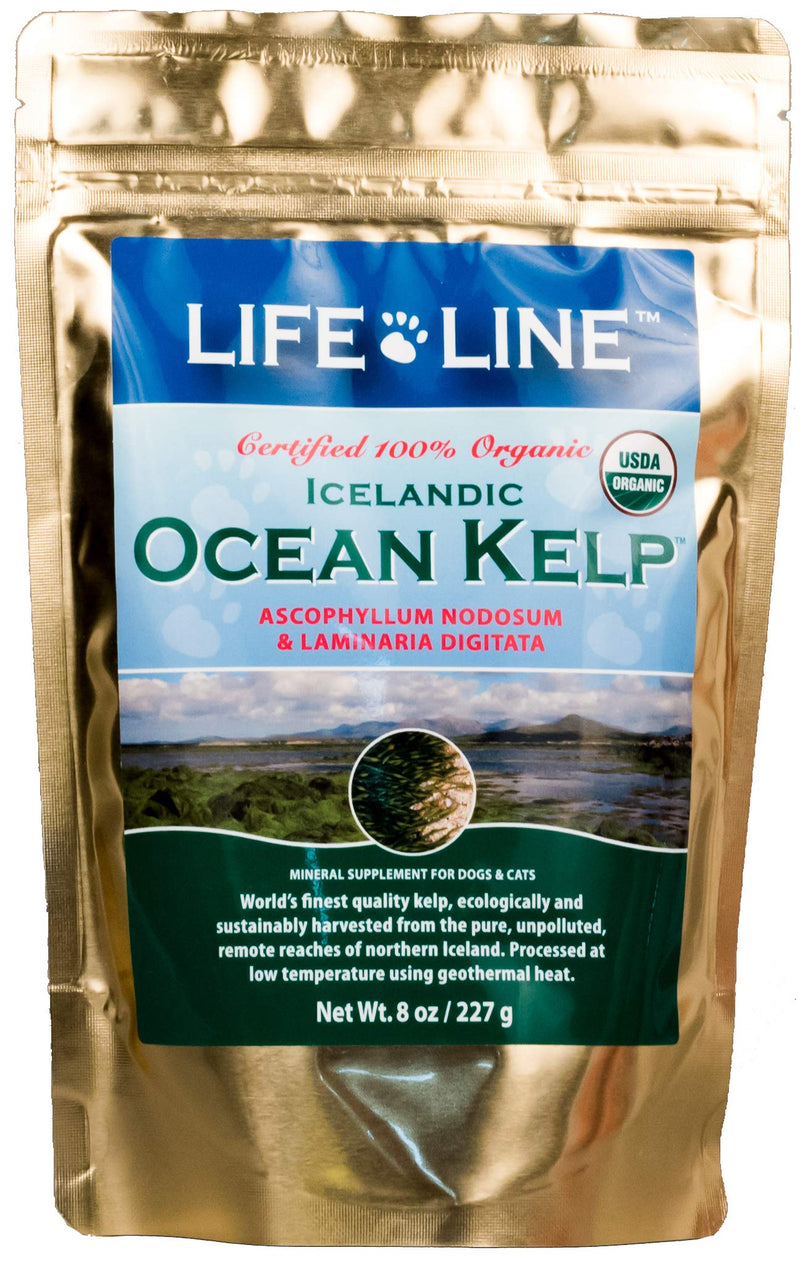 Life Line Pet Nutrition Organic Ocean Kelp Supplement for Skin & Coat, Digestion in Dogs & Cats, 8oz (20200) - BeesActive Australia