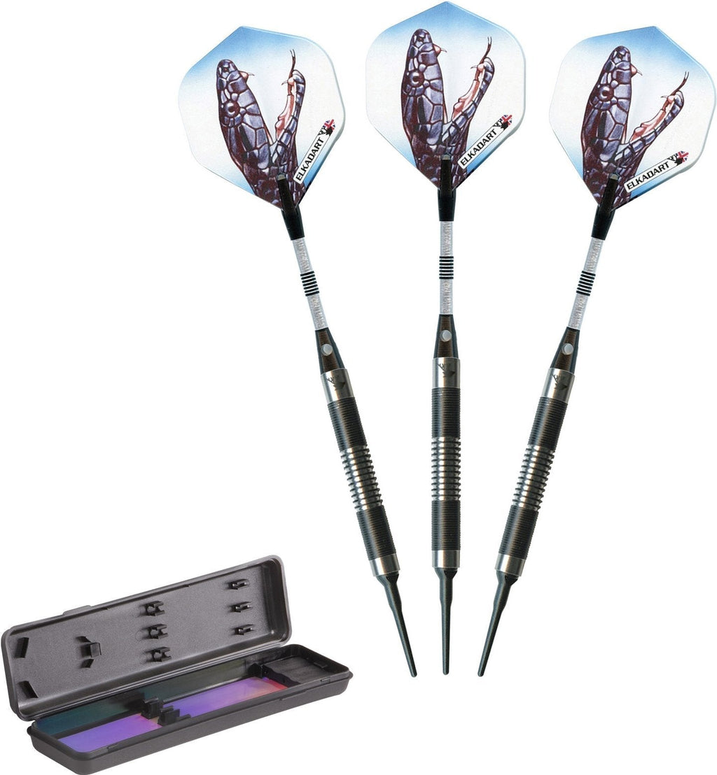 Elkadart Black Mamba 80% Tungsten Soft Tip Darts with Storage/Travel Case 16 Grams - BeesActive Australia