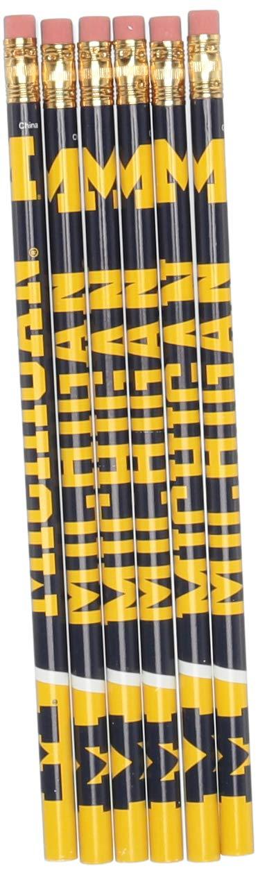 NCAA University of Michigan Pencil (6 Pack), Black - BeesActive Australia