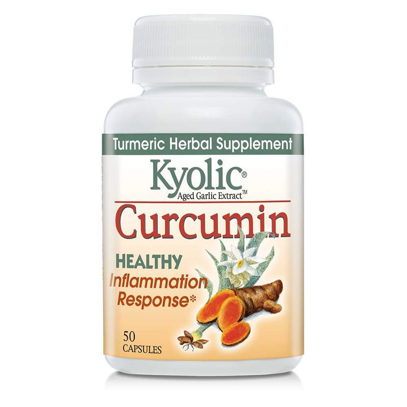 Kyolic Aged Garlic Extract Curcumin Healthy Inflammation Response Supplement, 50 Capsules 50 Count (Pack of 1) - BeesActive Australia