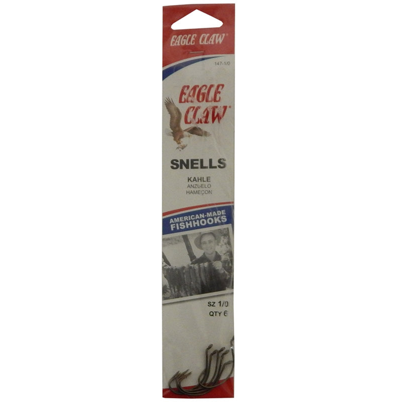 Eagle Claw 147-1/0 Snelled Hooks Terminal Tackle, Bronze Finish - BeesActive Australia