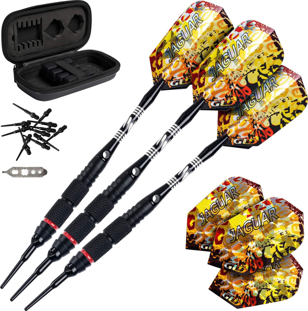 [AUSTRALIA] - Viper Jaguar 80% Tungsten Soft Tip Darts with Storage/Travel Case, 18 Grams Medium Knurling 