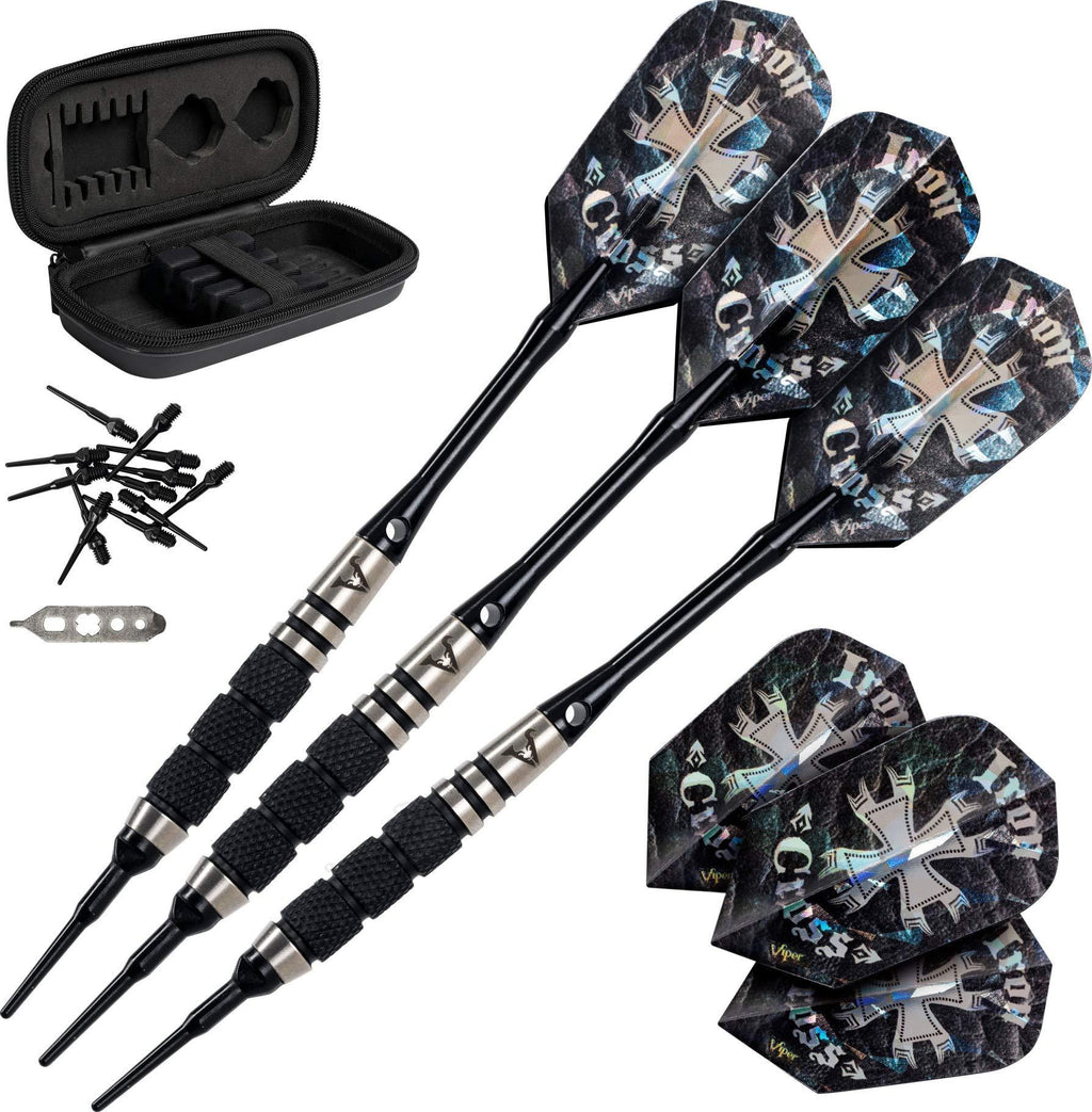 [AUSTRALIA] - Viper Desperado 80% Tungsten Soft Tip Darts with Storage/Travel Case: Iron Cross, 18 Grams 