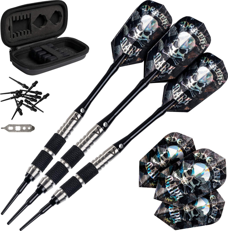 Viper Desperado 80% Tungsten Soft Tip Darts with Storage/Travel Case: Death Mark, 18 Grams Coarse Knurling - BeesActive Australia