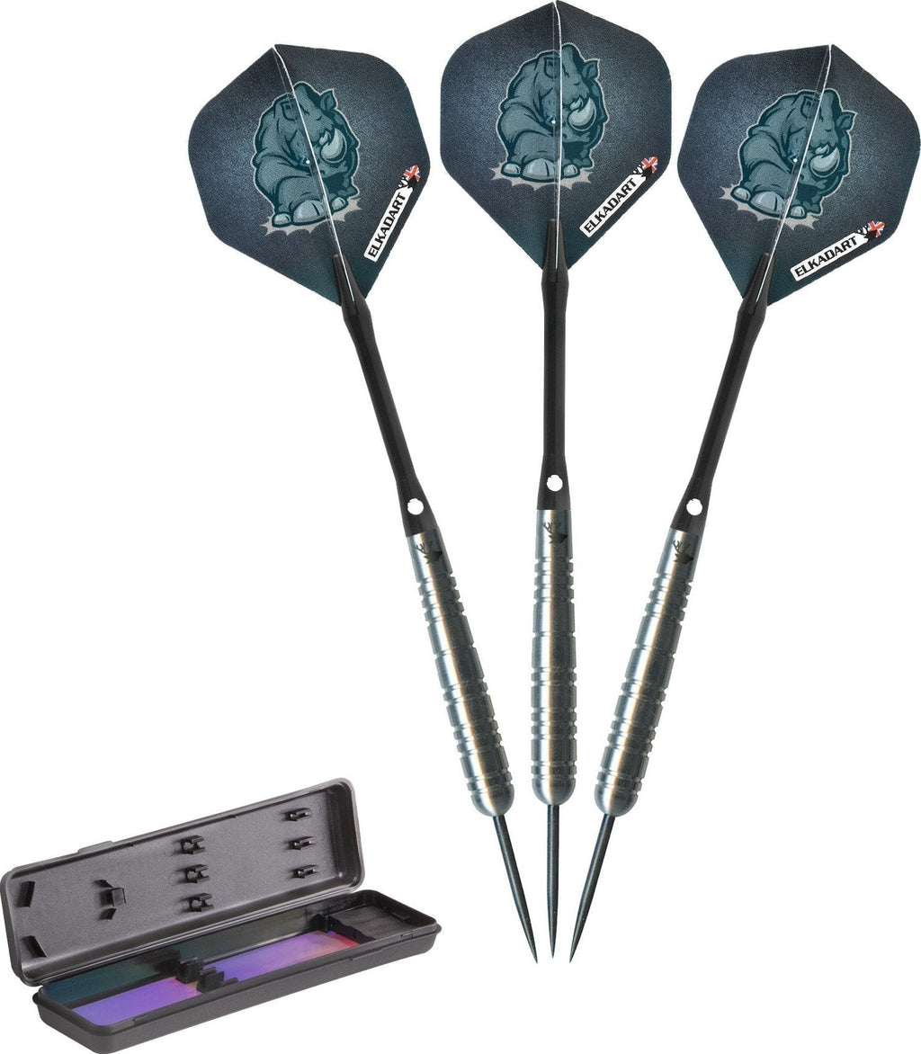 Elkadart Rhino 80% Tungsten Steel Tip Darts with Storage/Travel Case 30 Grams - BeesActive Australia