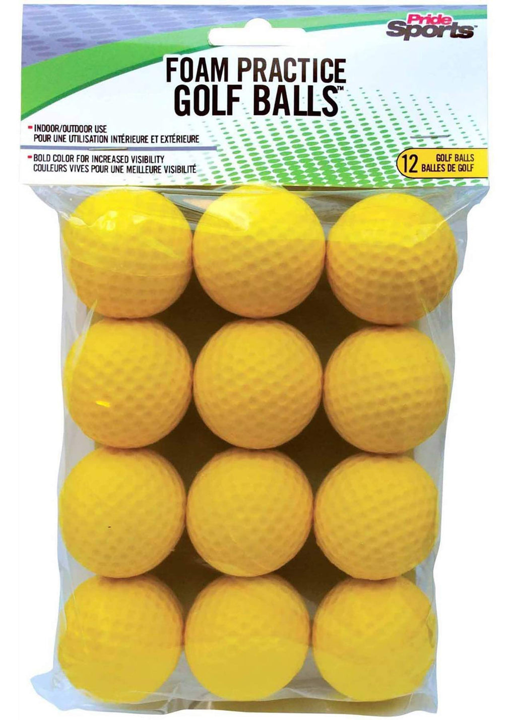 PrideSports Practice Golf Balls, Foam, 12 Count, Yellow - BeesActive Australia