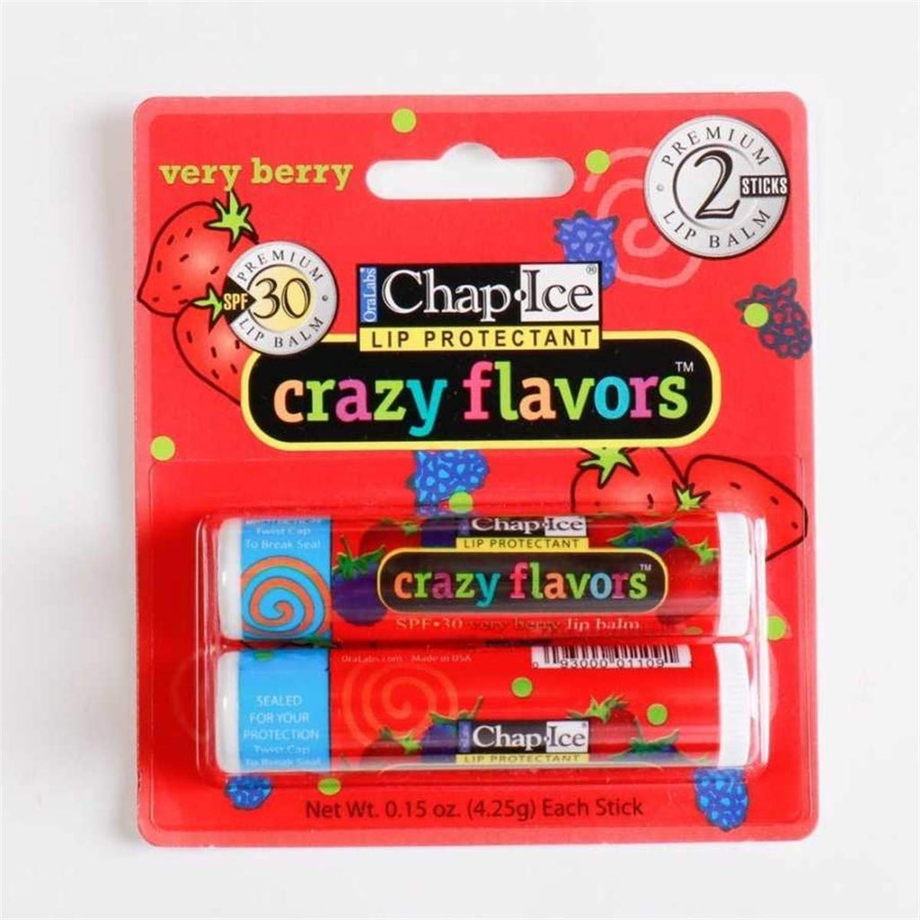 Chap Ice Lip Protectant Crazy Flavors Verry Berry - 2 pk,(OraLabs) - BeesActive Australia