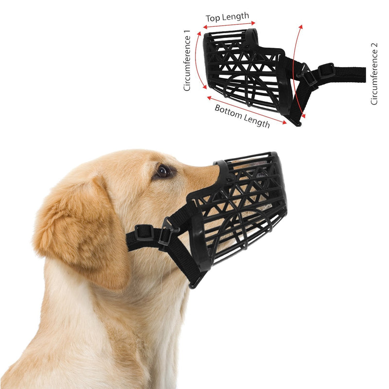 Downtown Pet Supply - Basket Muzzle - Cage Dog Muzzle, Prevents Barking, Biting and Chewing - Dog Grooming & Dog Housebreaking Supplies - Beige Size 2 – Snout Circumference – 8” Black - BeesActive Australia