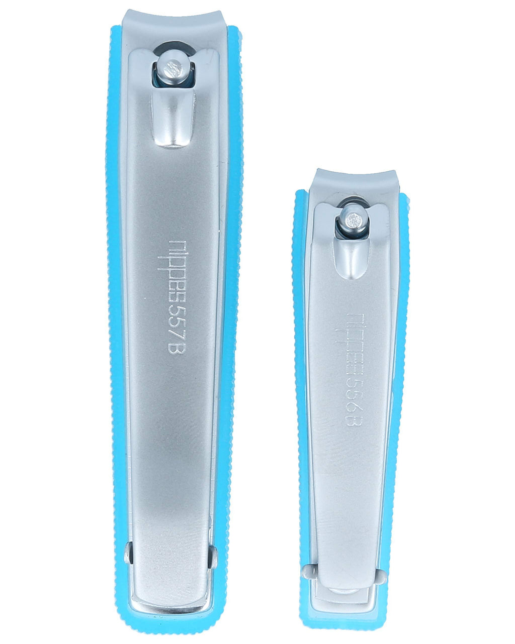 Nippes Stainless Steel Nail Clipper Manicure Set for Fingernails, Toenails, and Cosmetics - Quality Handmade in Solingen Germany - Professional Grade - Ergonomic Hand Grip & Nail Catcher [2 Pack] BLUE - BeesActive Australia