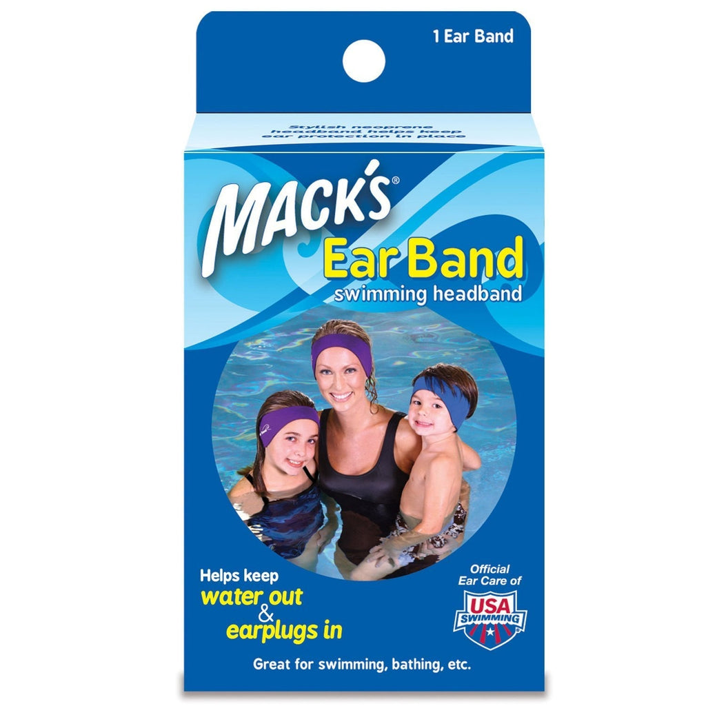 [AUSTRALIA] - Mack's Ear Band Swimming Headband, Blue/ Purple (Pack of 2) 