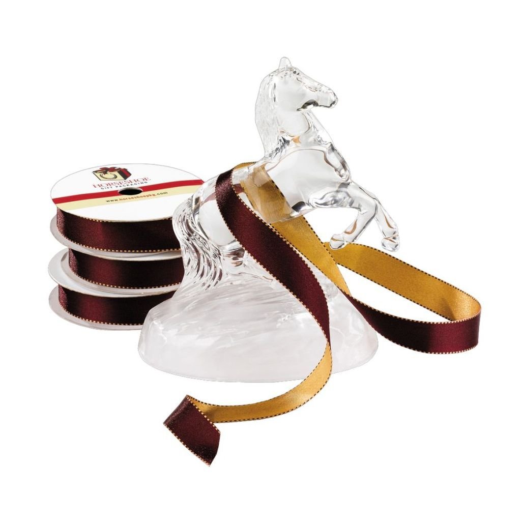 [AUSTRALIA] - Horseshoe Gift Packaging Burgundy and Bronze Reversible Satin Gift Wrap Ribbon 