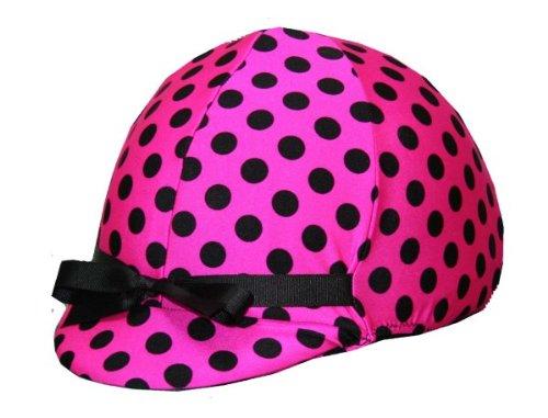 [AUSTRALIA] - Equestrian Riding Helmet Covers - Colorful Prints!! Polka Dots on Hot Pink 