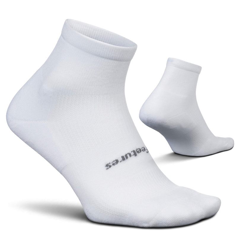 Feetures! Men's High Performance Cushion Quarter, White, large - BeesActive Australia
