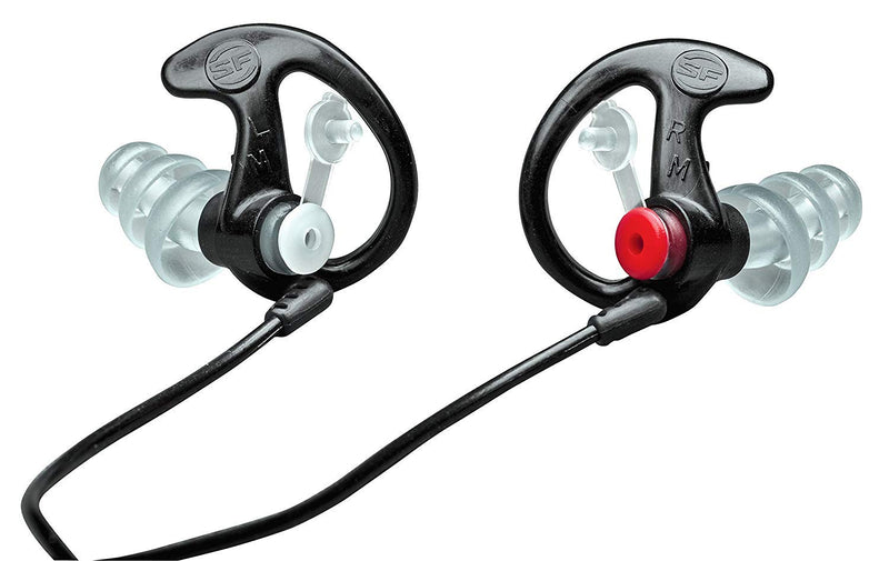 SureFire EP4 Sonic Defenders Plus filtered Earplugs, triple flanged design, reusable, Black, Medium - BeesActive Australia