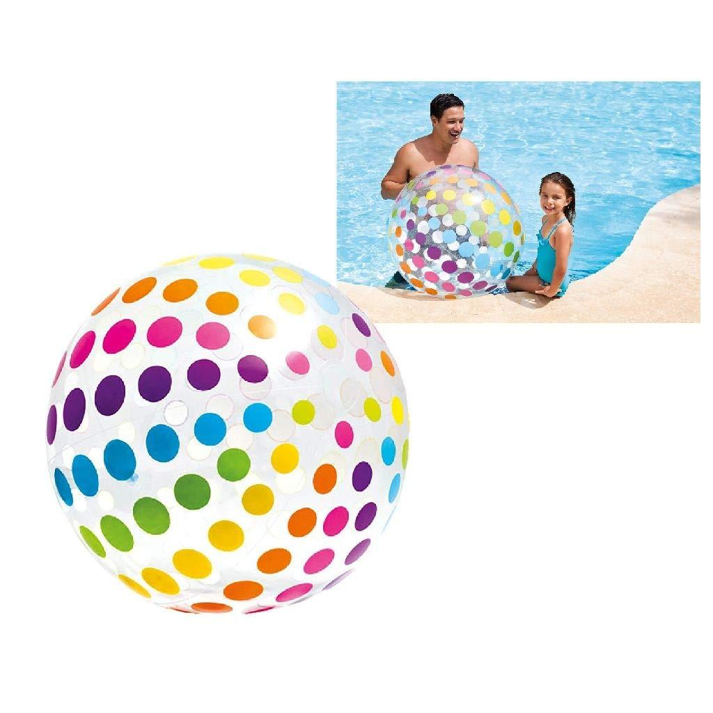 [AUSTRALIA] - Intex Jumbo Inflatable 42" Giant Beach Ball - Crystal Clear with Translucent Dots, 1 Pack 