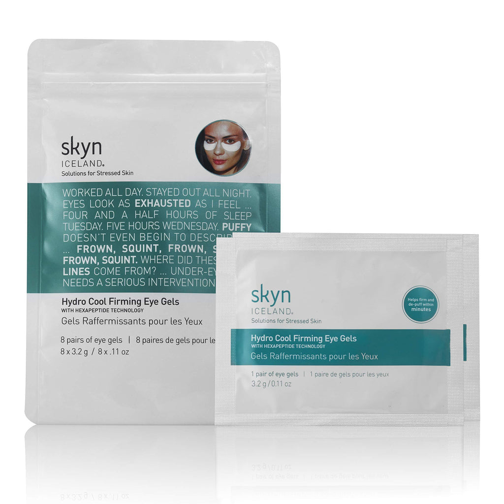 skyn ICELAND Hydro Cool Firming Eye Gels: Under-Eye Gel Patches to Firm, Tone and De-Puff Under-Eye Skin, 8 Pairs 8 Count - BeesActive Australia