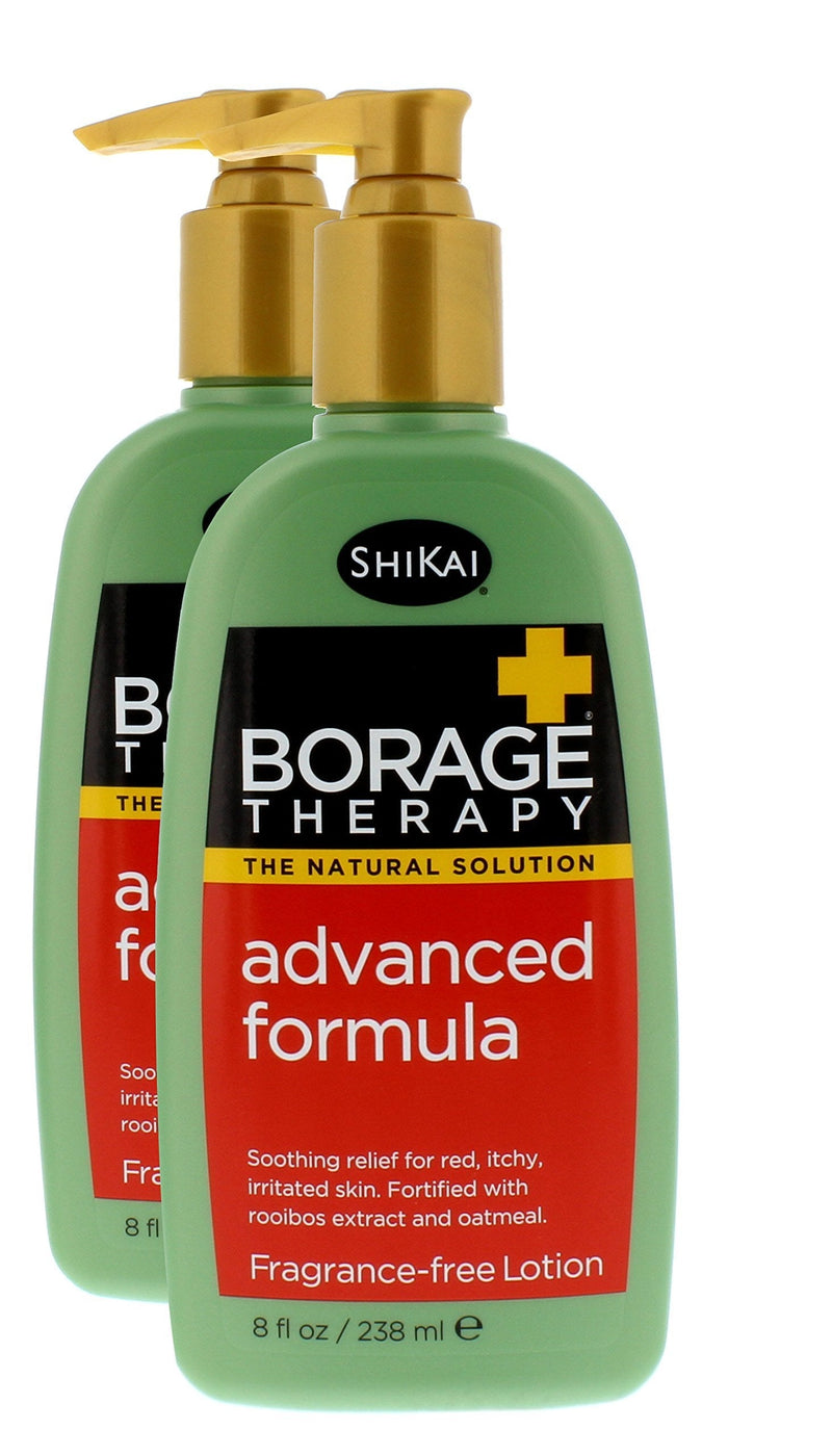 ShiKai - Borage Therapy Plant-Based Advanced Dry Skin Lotion, Soothing & Moisturizing Relief for Dry, Irritated & Itchy Skin, Non-Greasy, Sensitive Skin Friendly (Fragrance-Free, 8 Ounces, Pack of 2) 8 Ounce (Pack of 2) - BeesActive Australia