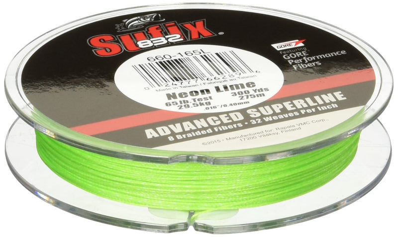 Sufix 832 Braid 20 lb Neon Lime 300 yards - BeesActive Australia