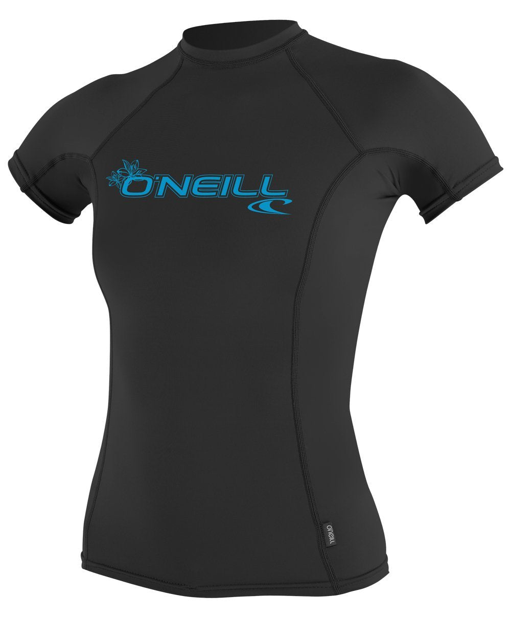 [AUSTRALIA] - O'Neill Women's Basic Skins UPF 50+ Short Sleeve Rash Guard Large Black 