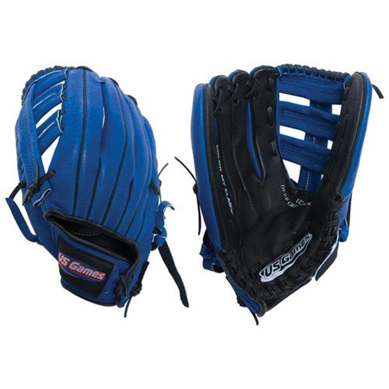 [AUSTRALIA] - US Games 12" Baseball Glove Blue - Fits Right hand for a left handed thrower 