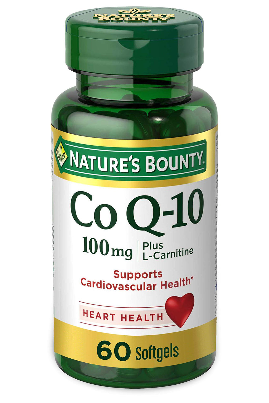 Nature's Bounty CoQ10 by, Dietary Supplement, Supports Heart Health, 100mg Plus L-Carnitine, Softgels, 100 mg, 60 Count 60 Count (Pack of 1) - BeesActive Australia