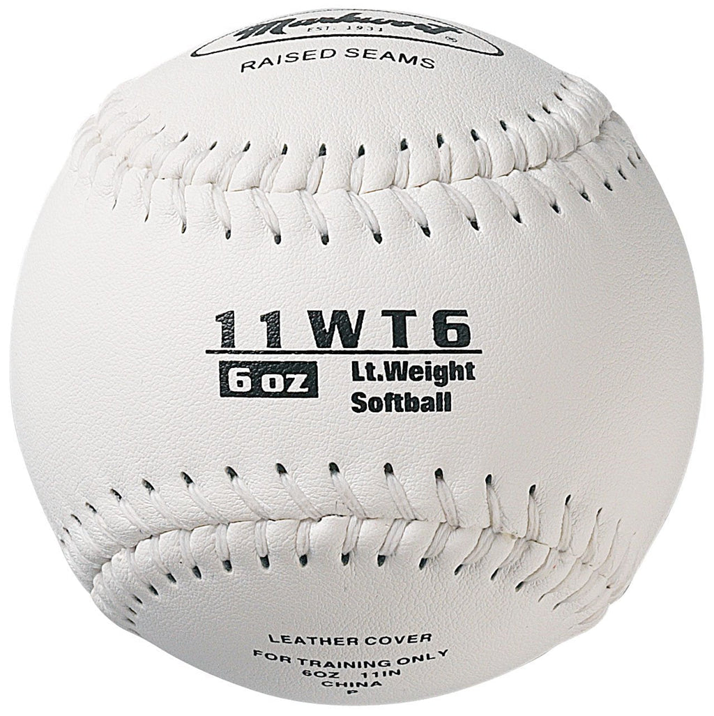 [AUSTRALIA] - Markwort Color Coded Weighted 11-Inch Softball (6-Ounce, White) 