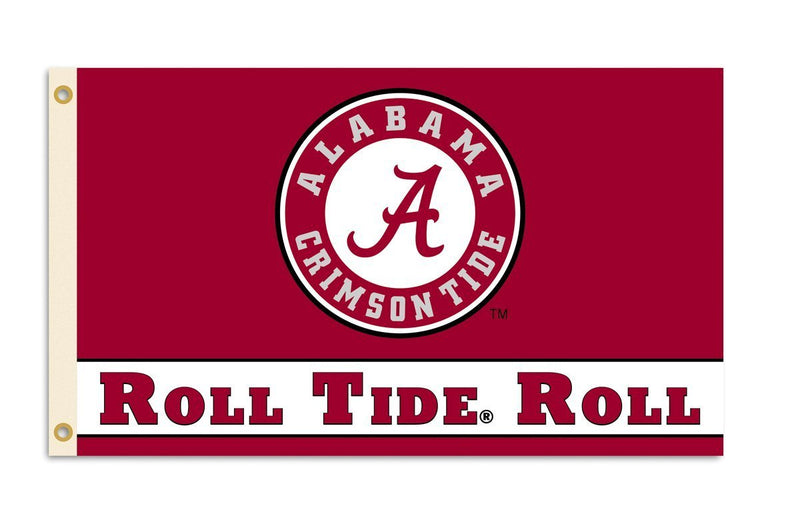 BSI NCAA College Alabama Crimson Tide "Roll Tide" 3 X 5 Foot Flag with Grommets - BeesActive Australia