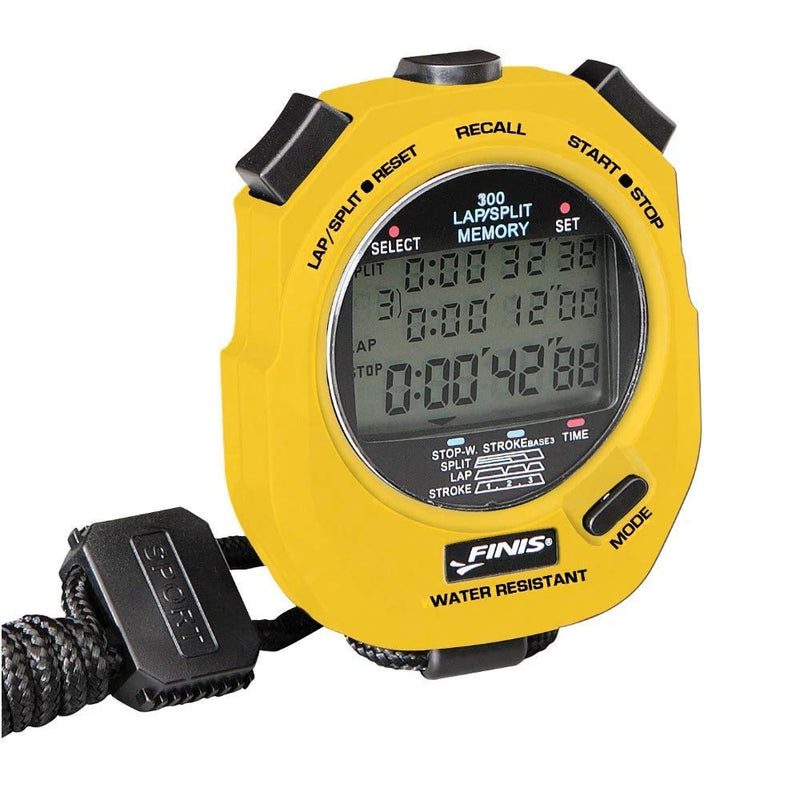 FINIS Waterproof Stopwatch for Swim Training Yellow - 3 X 300m - BeesActive Australia