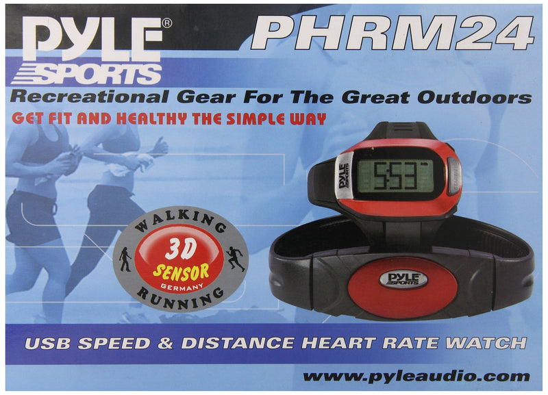 Pyle Sports PHRM24 Speed and Distance Heart Rate Watch with USB and 3D Walking/Running Sensor - BeesActive Australia