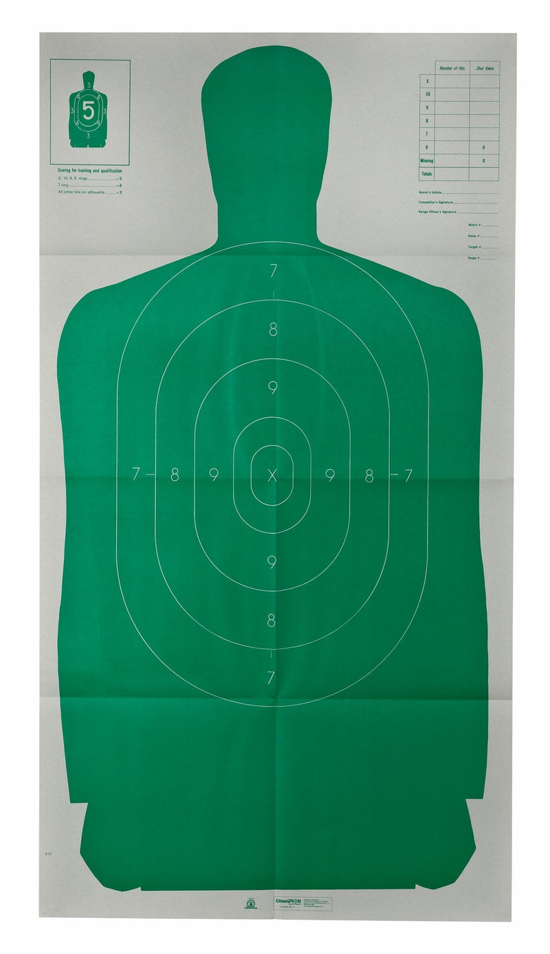 [AUSTRALIA] - Champion Traps and Targets 40735 Champion LE 24x45-Inch Green Police B27FSA Silhouette Target (Pack of 10), Multi Champion LE 24x45-Inch Green Police B27FSA Silhouette Target (Pack of 10) 
