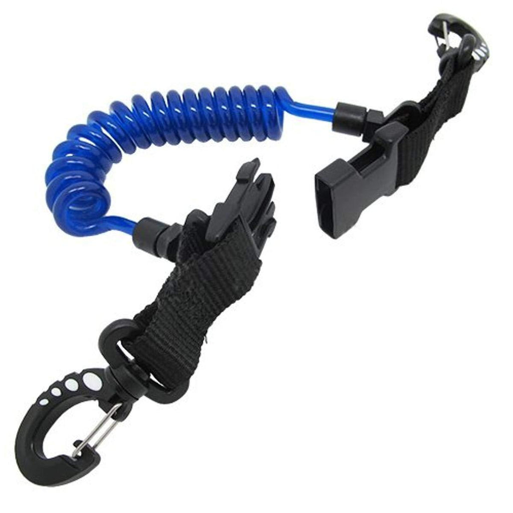 [AUSTRALIA] - Scuba Diving Shark Coil Lanyard with Snaps and Quick Release Buckles Blue 