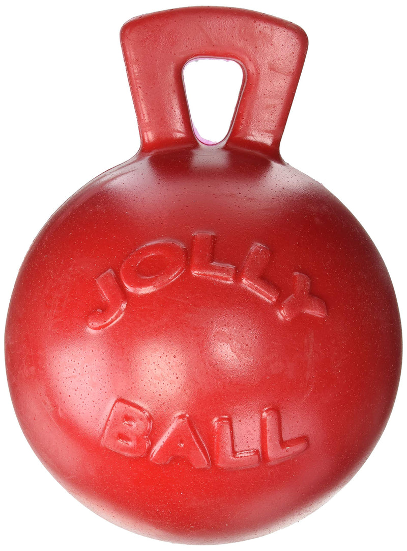 Jolly Pets Tug-n-Toss - Heavy Duty Chew Ball w/ Handle (Red, 8") - BeesActive Australia